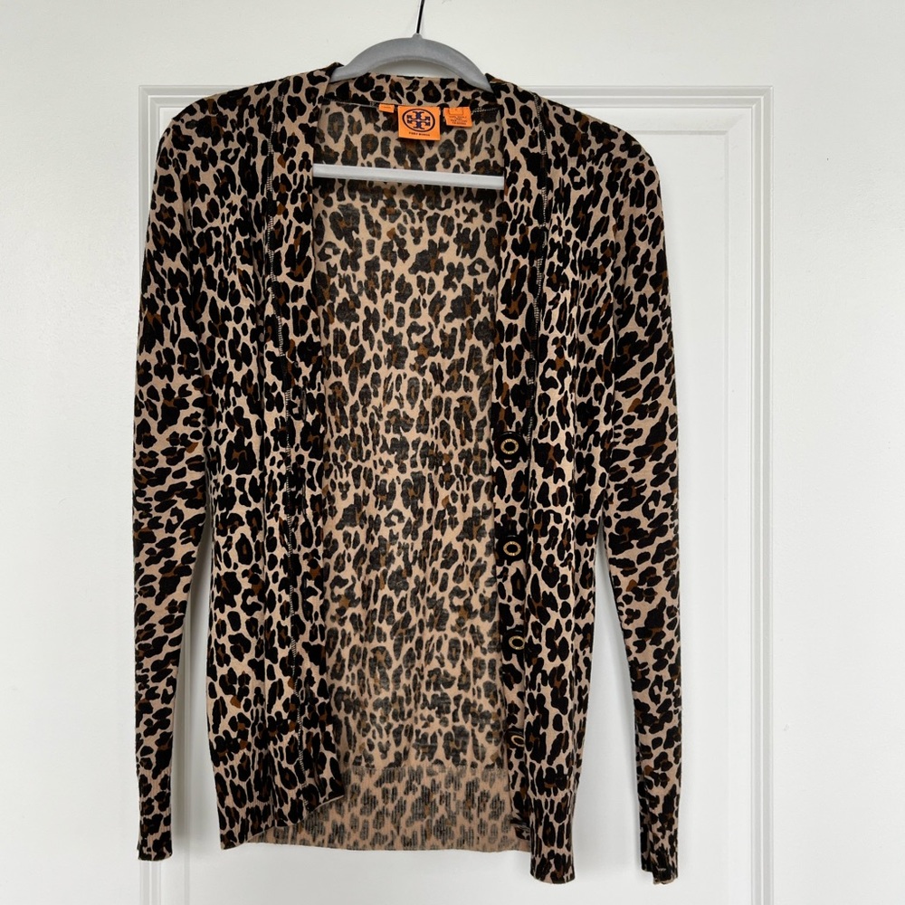 NWOT Tory Burch Leopard Cardigan
